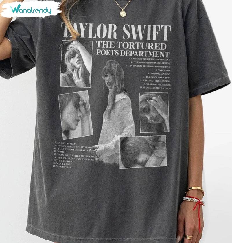 Tortured Poet Department Sweatshirt, Swiftie New Album Unisex T Shirt Long Sleeve