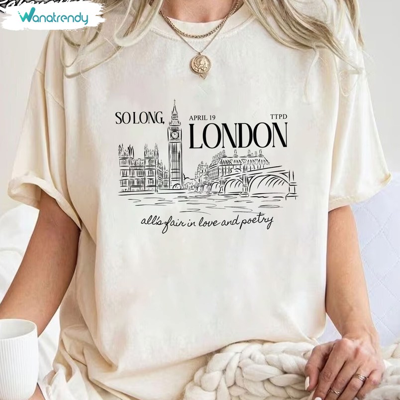 So Long London Tortured Poets Department Shirt, Swift Era Long Sleeve Tee Tops