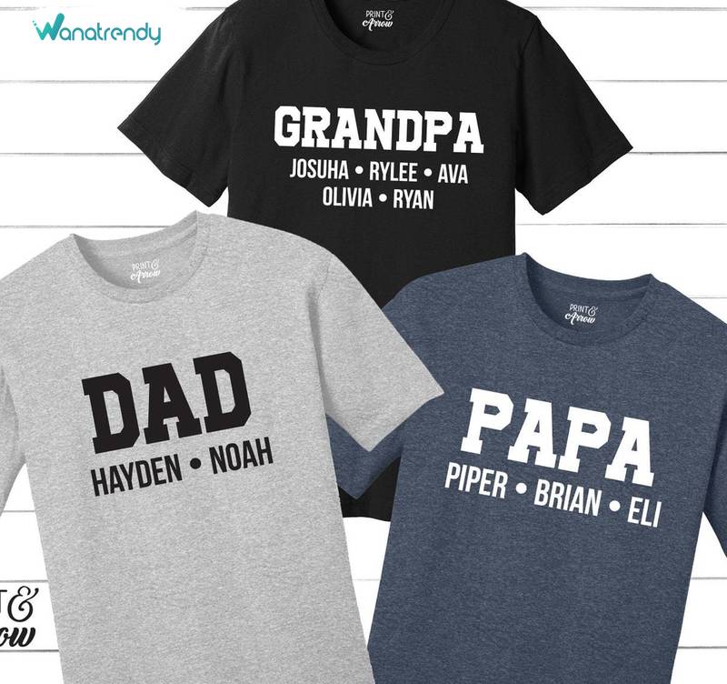 Creative Father's Day Sweatshirt , Cool Design Personalized Papa Shirt Long Sleeve