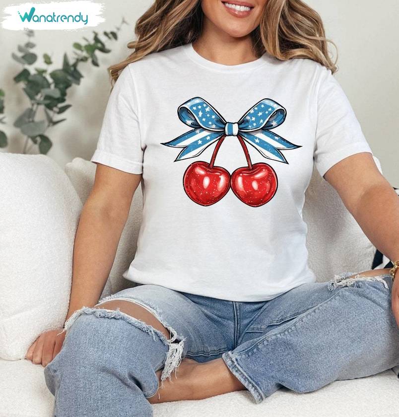 Must Have Coquette Cherry Unisex Hoodie, Coquette 4th Of July Shirt Crewneck