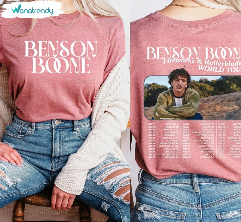 Benson Boone Vintage Shirt, Cool Design Benson Boone Tour Crewneck Long Sleeve