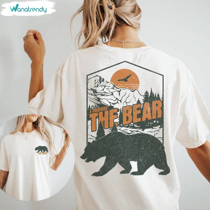 I Choose Bear Comfort Shirt, Trendy Bear Vs Man Short Sleeve Crewneck