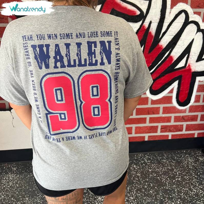 Wallen Pocket Inspirational Long Sleeve , Must Have Morgan Wallen 98 Braves Shirt Sweater