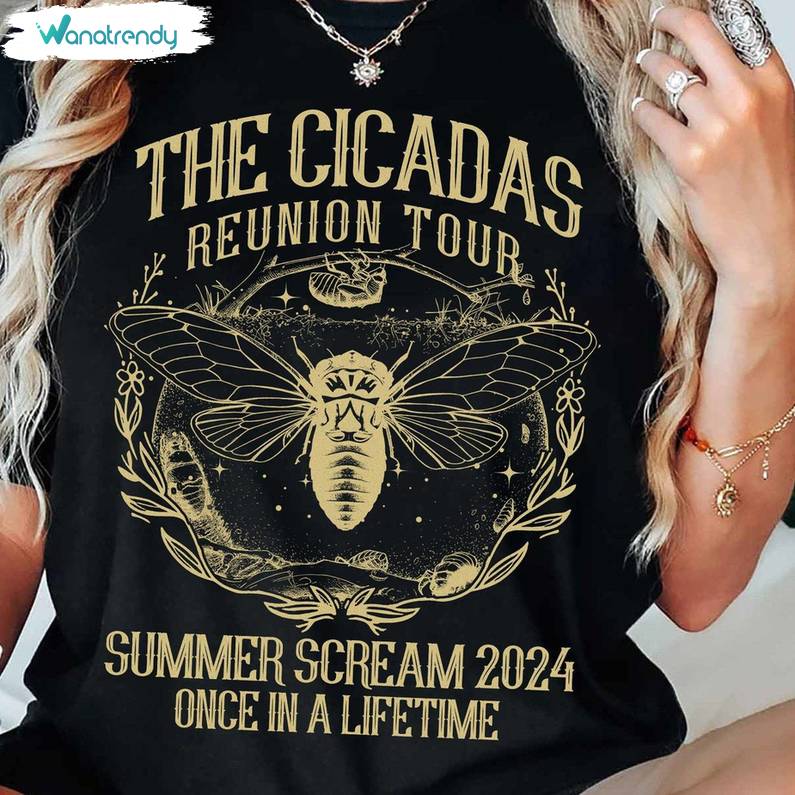 Vintage Cicada Comeback Tour Shirt, Summer Scream Once In A Lifetime Broods Sweater Hoodie