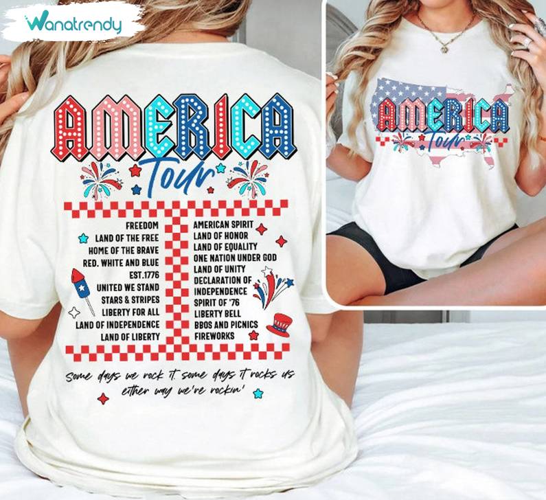 Awesome Independence Day Unisex T Shirt , Retro America Tour Shirt Short Sleeve
