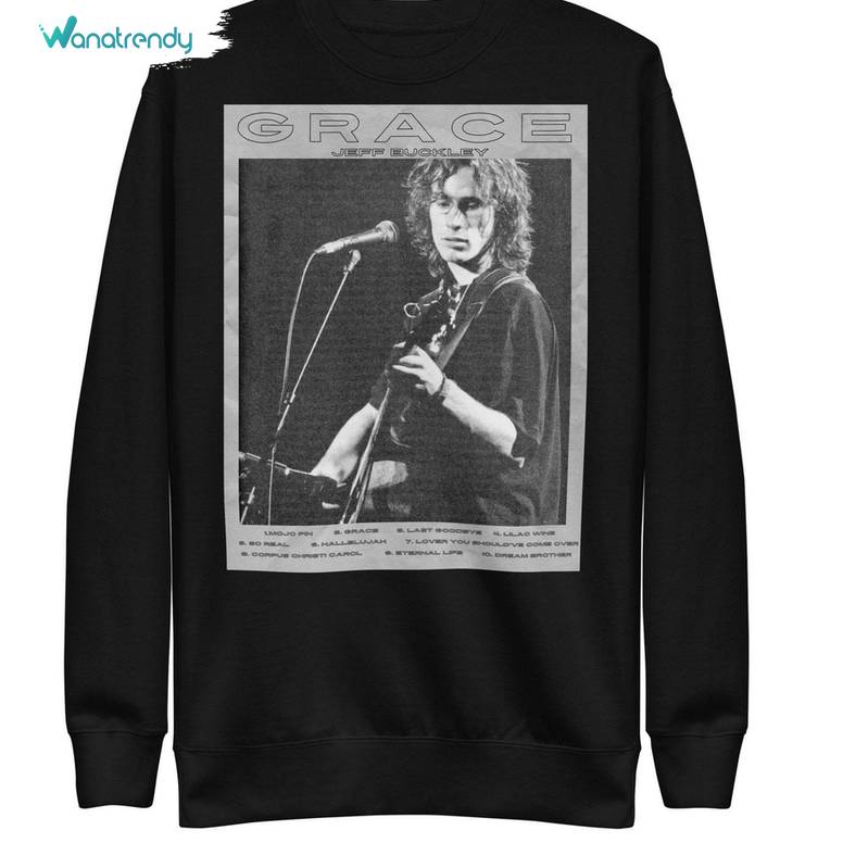 Jeff Buckley New Rare Sweatshirt, Must Have Grace Album Crewneck Long Sleeve