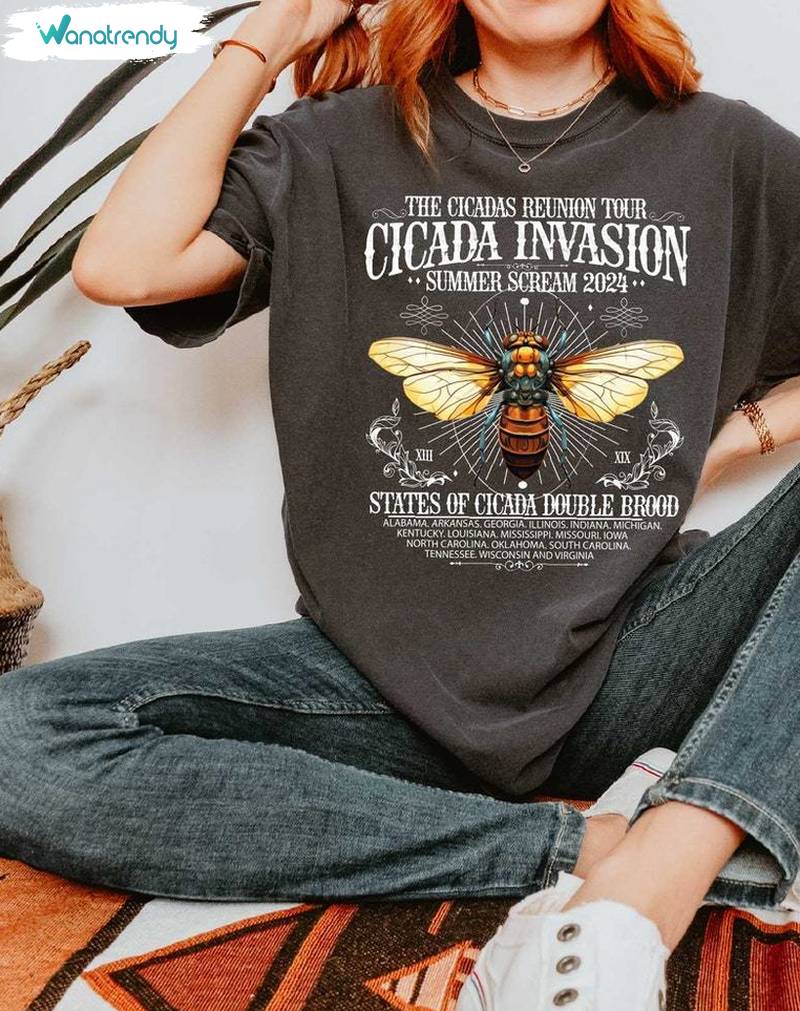 Neutral Cicada Comeback Tour Shirt, Must Have Cicada Concert Crewneck Hoodie
