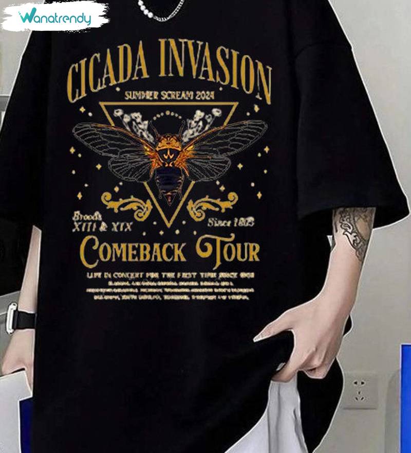 Cicadas Invasion Unisex Hoodie, Comfort Cicada Comeback Tour Shirt Long Sleeve
