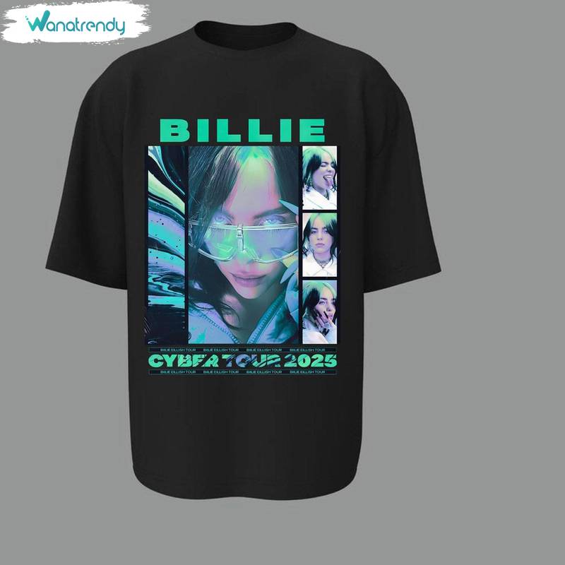 Retro Billie Eilish Shirt, Groovy Billie Eilish Tour Long Sleeve Tee Tops