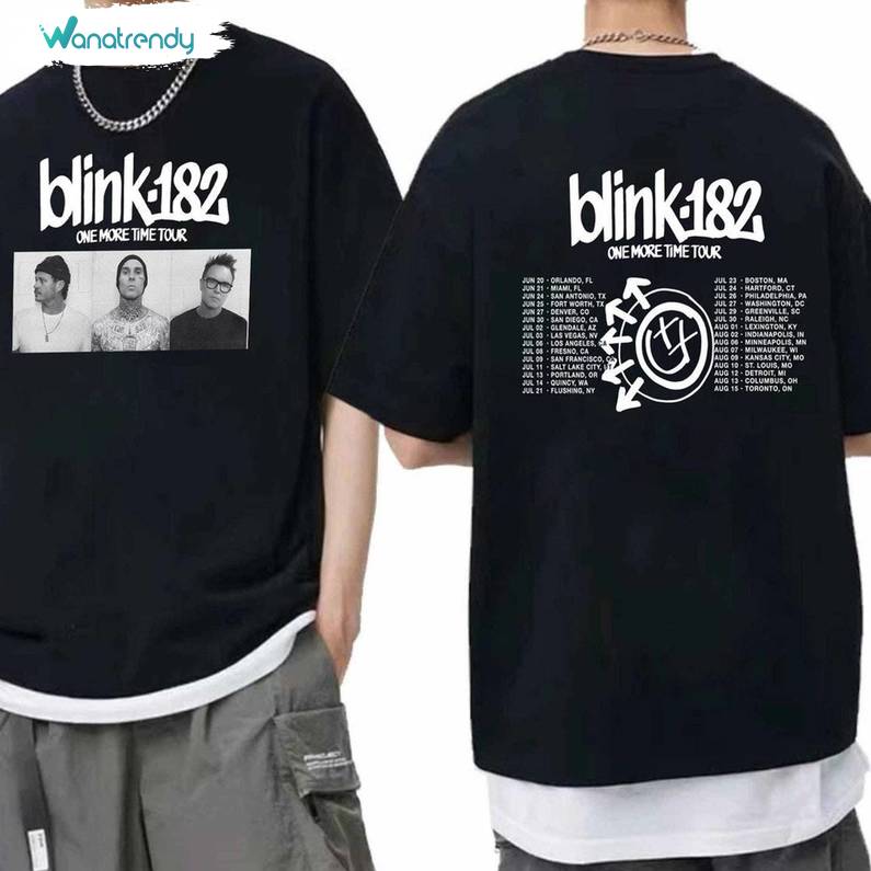 Limited Blink 182 Shirt, Must Have One More Time 2024 Tour Crewneck Long Sleeve