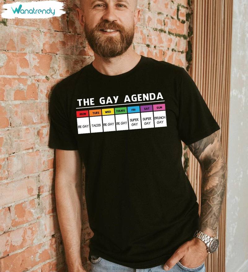 Creative Lesbian Unisex Hoodie, Cool Design The Gay Agenda Shirt Long Sleeve