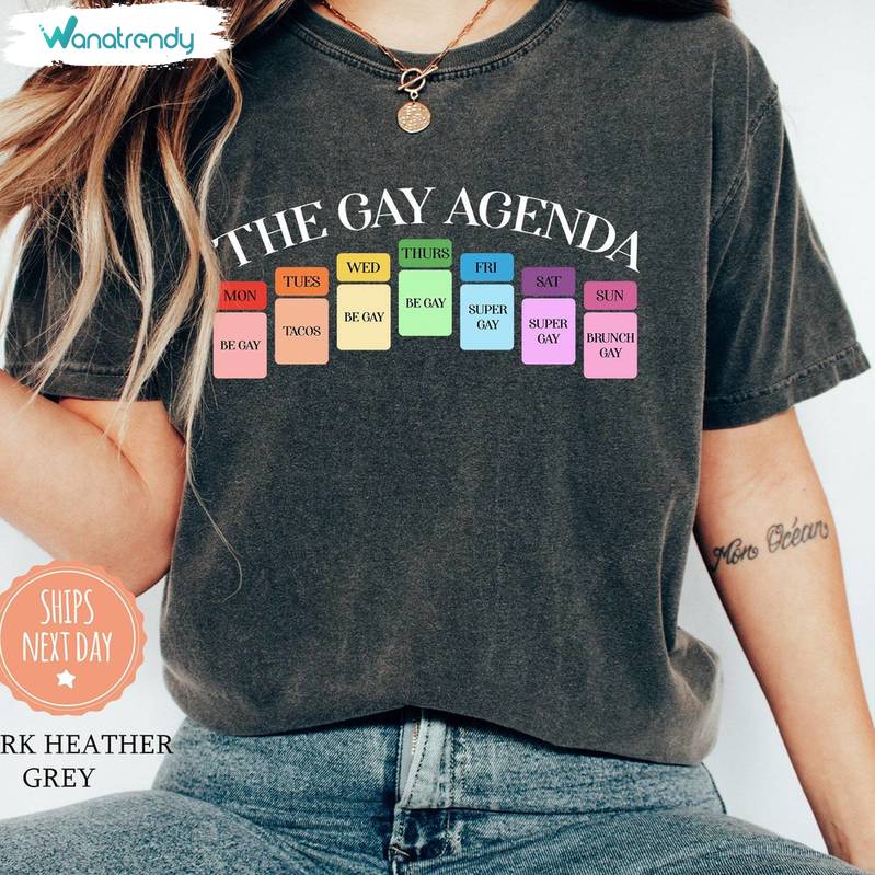 New Rare The Gay Agenda Shirt, Must Have Gay Unisex Hoodie Short Sleeve