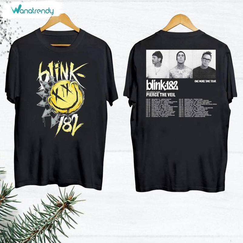Trendy Blink Smile 182 Band T Shirt , New Rare Blink 182 Shirt Unisex Hoodie
