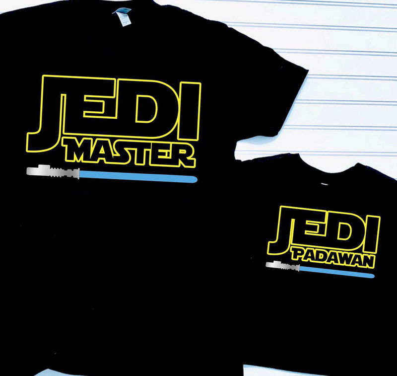 Jedi Master Young Padawan Father And Son Matching Shirt