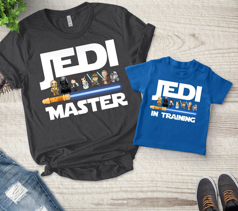 Jedi Master Young Padawan Fathers Day Gift Matching Shirt