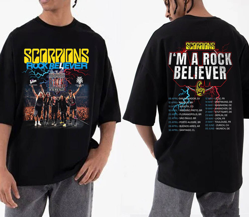 Scorpions Band I'm A Rock Believer World Tour Shirt