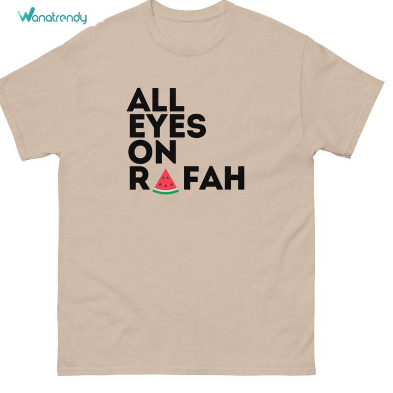 Trendy All Eyes On Rafah Shirt, Cool Design Equality Short Sleeve Crewneck