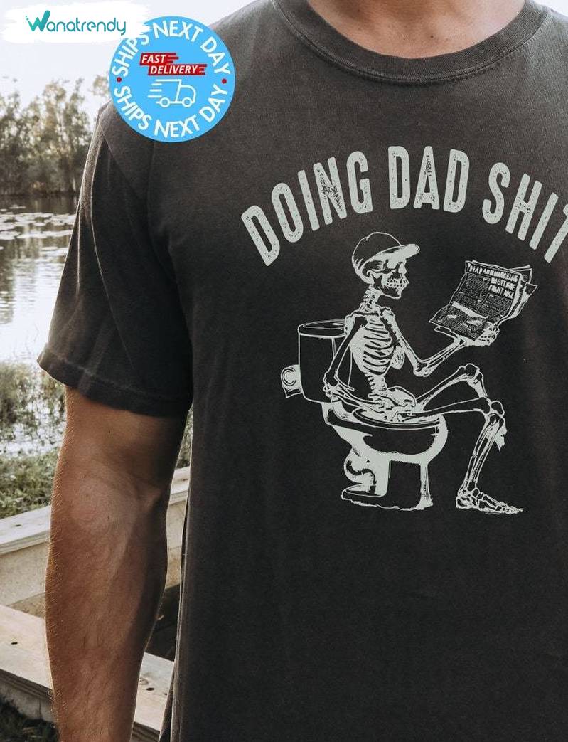 Doing Dad Shit Groovy Shirt, Comfort Fathers Day Long Sleeve Tee Tops
