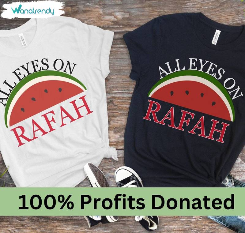 New Rare All Eyes On Rafah Shirt, Groovy Gaza Long Sleeve Crewneck