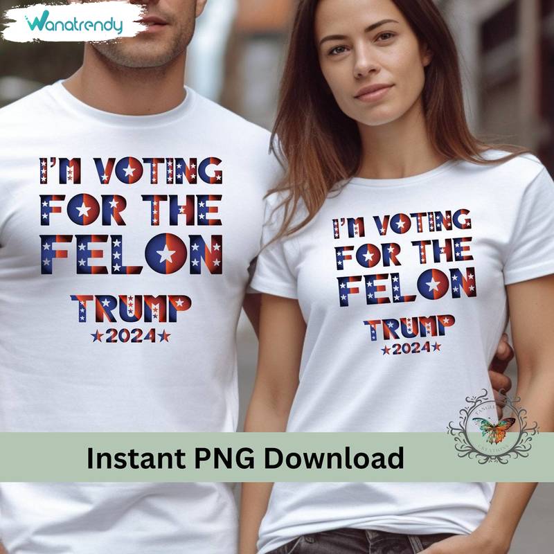 I'm Voting For The Felon Groovy Shirt, Unique The Felon Trump 2024 Crewneck Long Sleeve