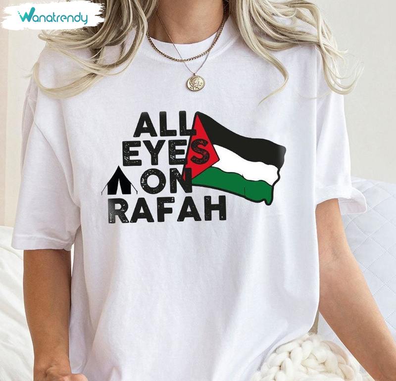 Awesome All Eyes On Rafah Shirt, Creative Palestine Long Sleeve Tee Tops
