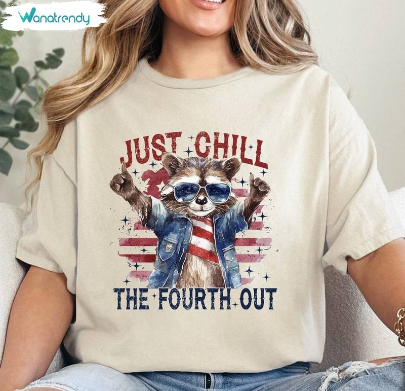 Funny 4th Of July Unisex Hoodie, Vintage Chill The Fourth Out Shirt Crewneck