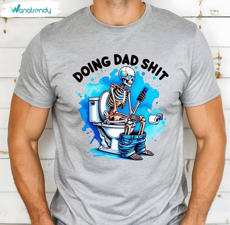 Doing Dad Shit Cool Design Shirt, Funny Meme Long Sleeve Tee Tops
