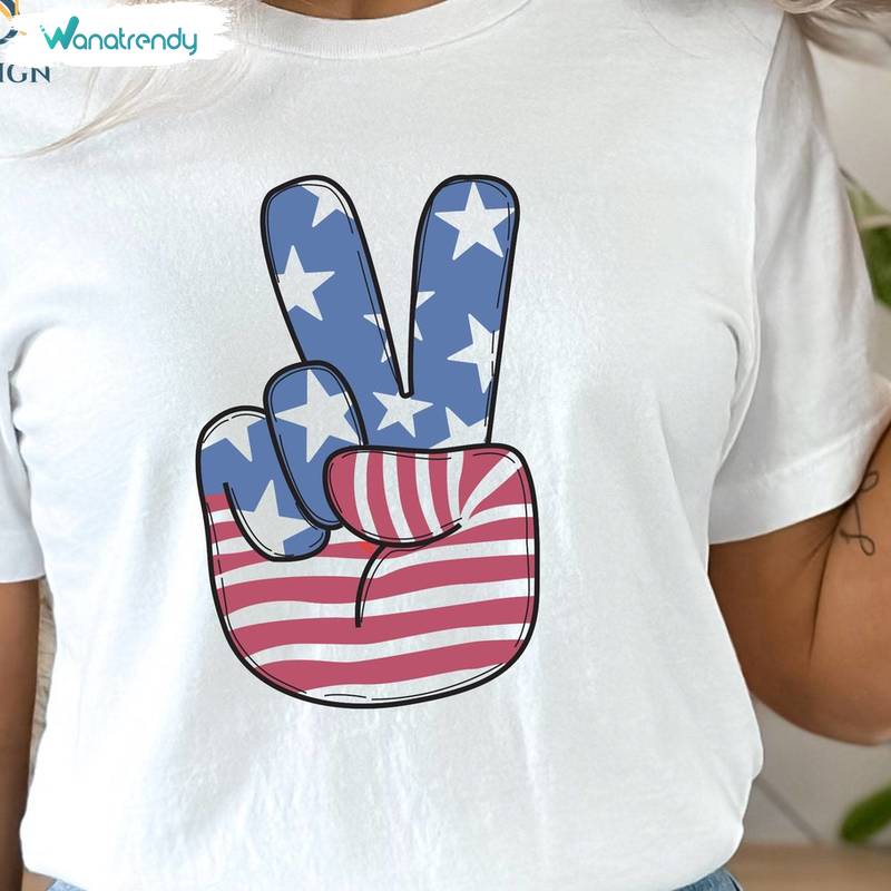 Must Have Patriotic Unisex Hoodie, Cool Design America Peace Shirt Long Sleeve