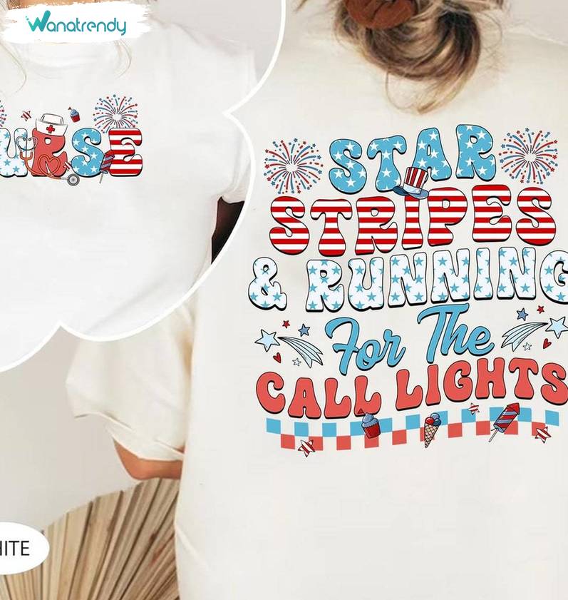 Unique Star Triple And Running For Wall Lights Shirt, American Nurse T Shirt Long Sleeve