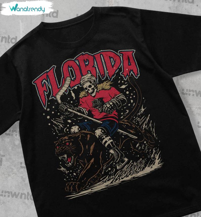 Creative Skeleton Unisex Hoodie, Comfort Florida Panthers Shirt Long Sleeve