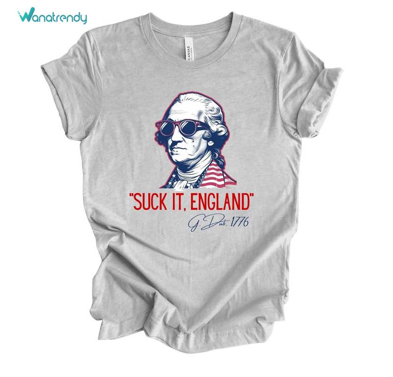 Suck It England Cool Design Shirt, Trendy Independence Day Crewneck Long Sleeve