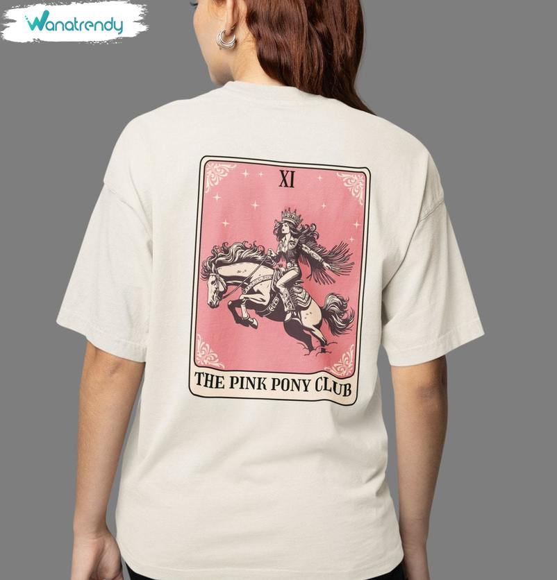 Tarot Card Cowgirl Tour Sweater, Trendy Pink Pony Club Shirt Long Sleeve