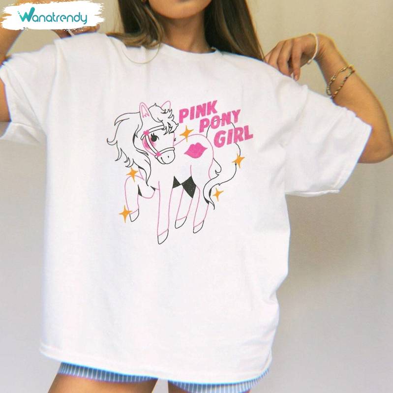 Funny Pink Pony Girl T Shirt , Trendy Pink Pony Club Shirt Long Sleeve