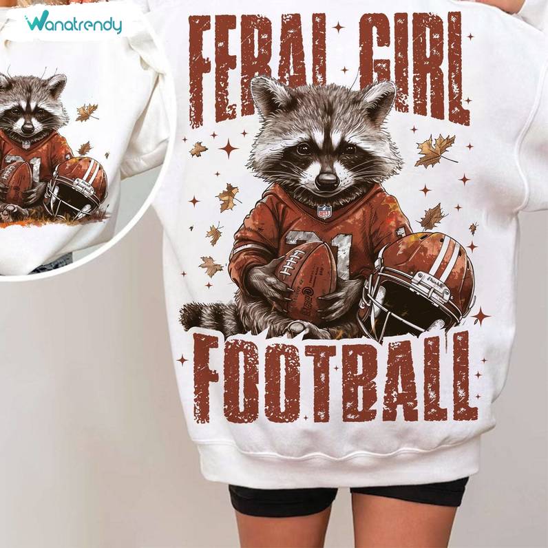 Feral Girl Football Shirt, Retro Sport Short Sleeves Hoodie