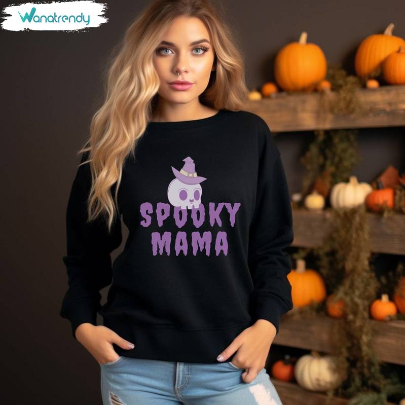 Spooky Mama Halloween Shirt, Cute Halloween Tank Top Hoodie