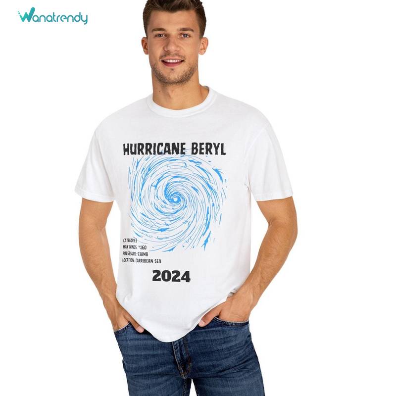 Hurricane Beryl 2024 Shirt, Adult Size Unisex T-Shirt Short Sleeve