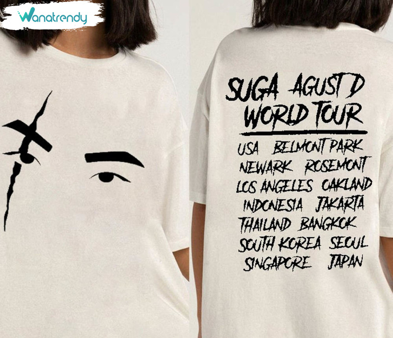 Agust D World Tour Shirt, Agust D Concert Kpop Unisex T-Shirt Short Sleeve