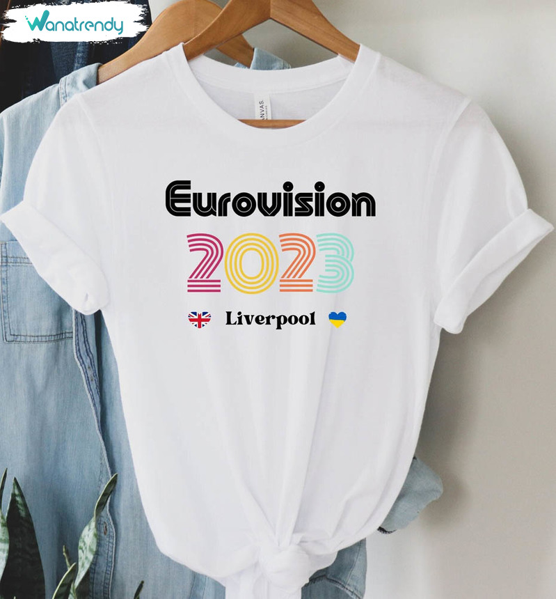 Eurovision 2023 Trendy Shirt, Liverpool Eurovision Contest Music Party Short Sleeve Crewneck