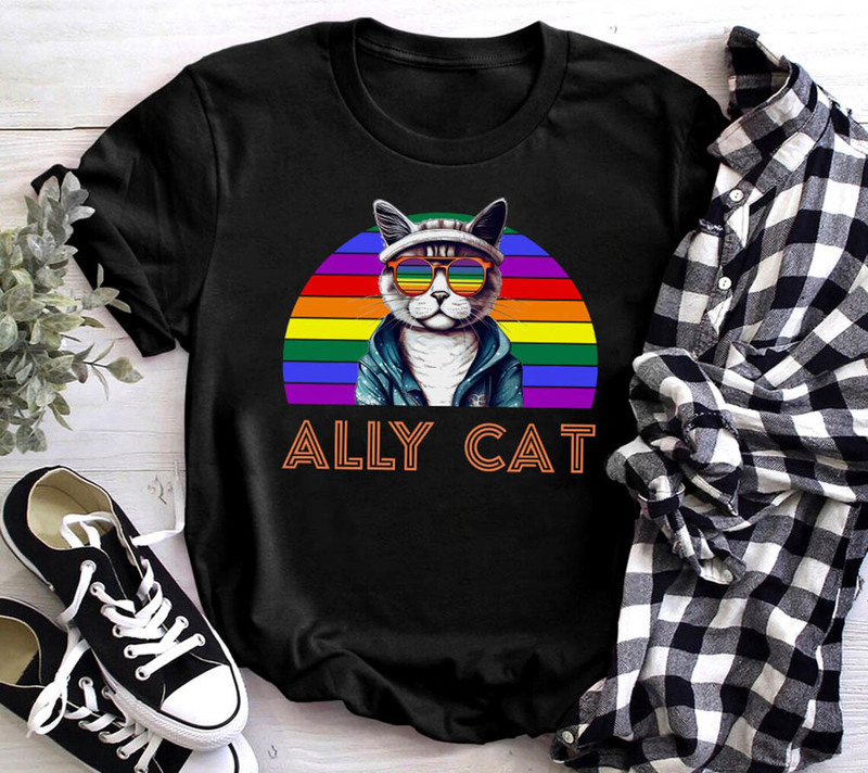 Lgbt Ally Cat Lgbt Sunglasses Pride Parade Shirt