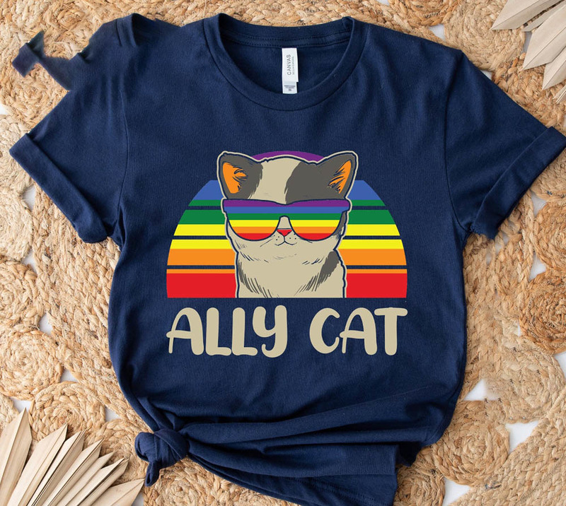 Funny Lgbt Ally Cat Ally Pride Shirt