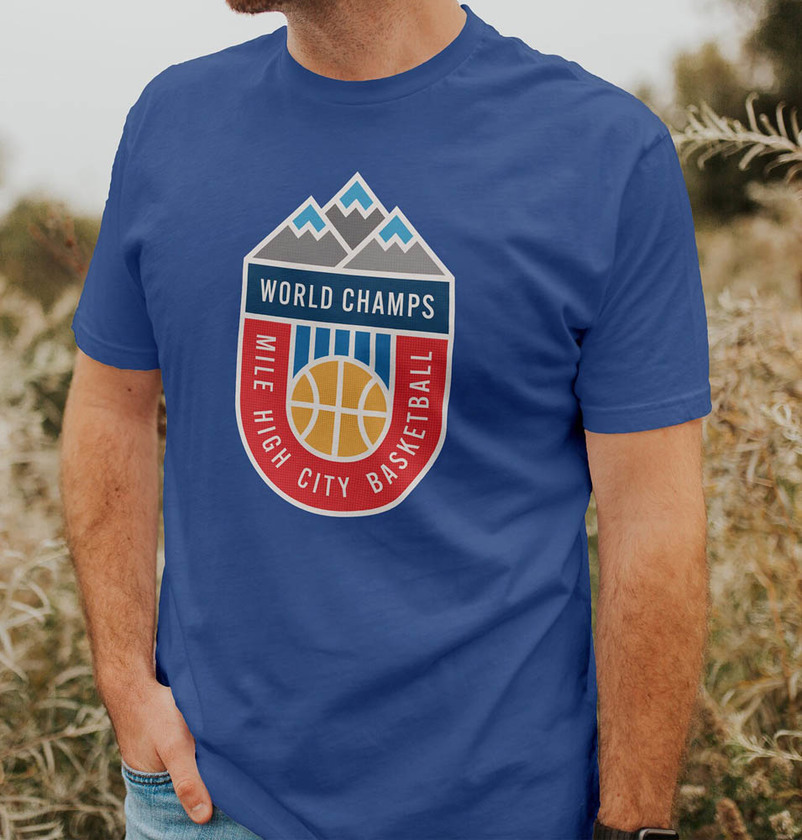 Denver Nuggets Nba Champions Retro Mountain Badge Shirt