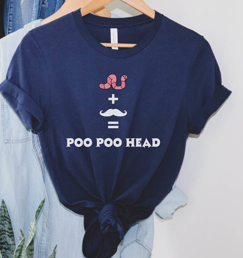 Funny Worm With A Mustache Poo Poo Head Shirt