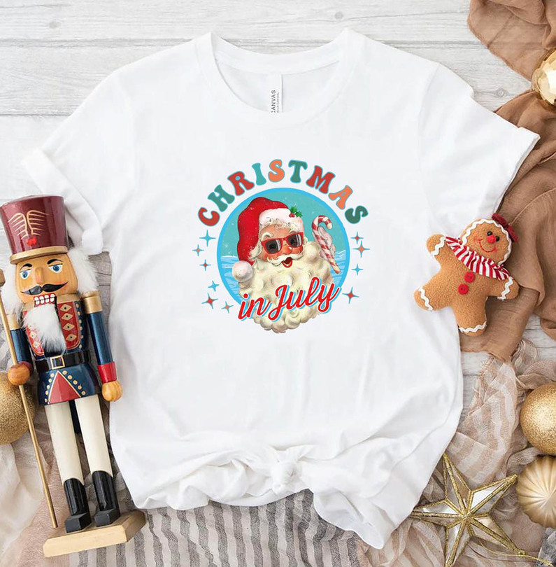 Christmas In July Retro Santa Claus Shirt