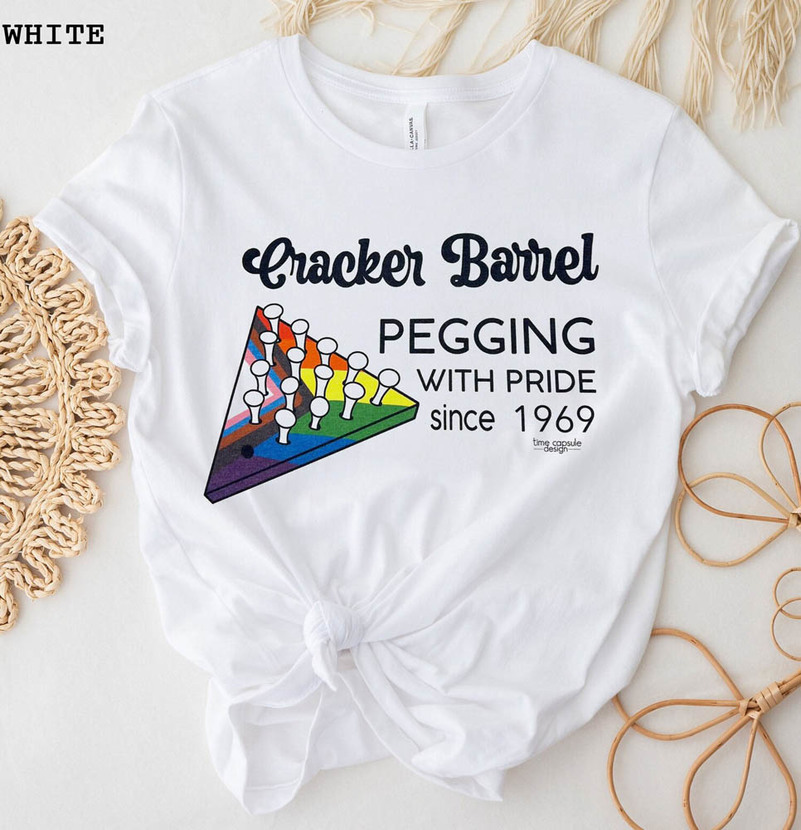 Cracker Barrel Pegging With Pride Since 1969 Shirt, Lgbtq Unisex Hoodie T-Shirt