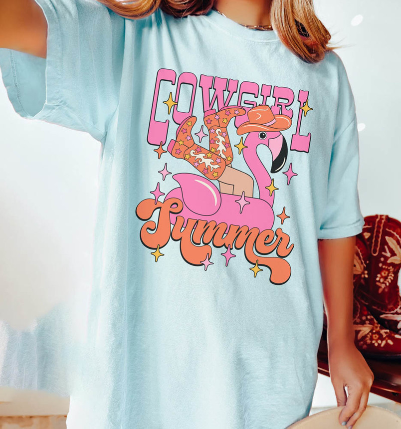 Cowgirl Summer Funny Shirt, Comfort Short Sleeve Crewneck