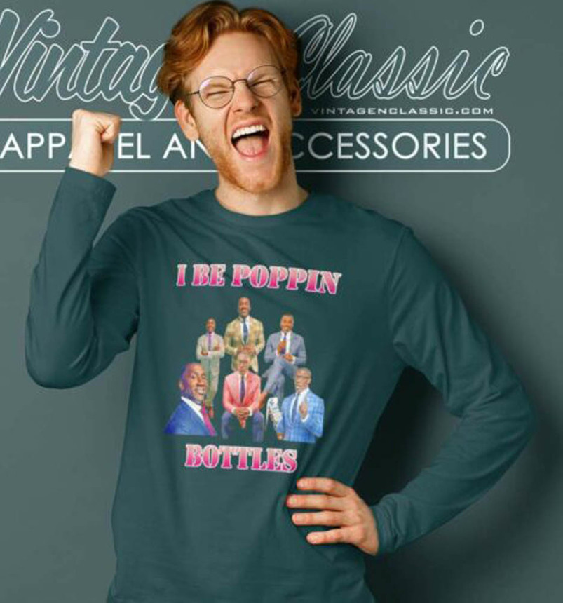 Shannon Sharpe I Be Poppin Bottles Funny Sweatshirt, Unisex T-Shirt