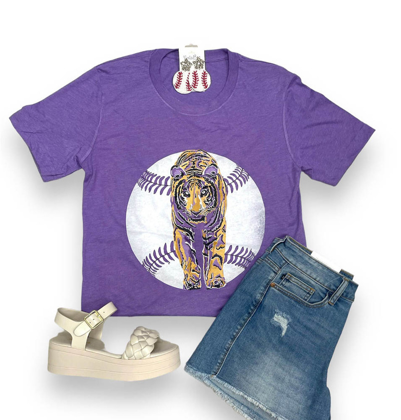 Tigers Baseball Trendy Shirt, Lsu Tigers Unisex Hoodie Crewneck