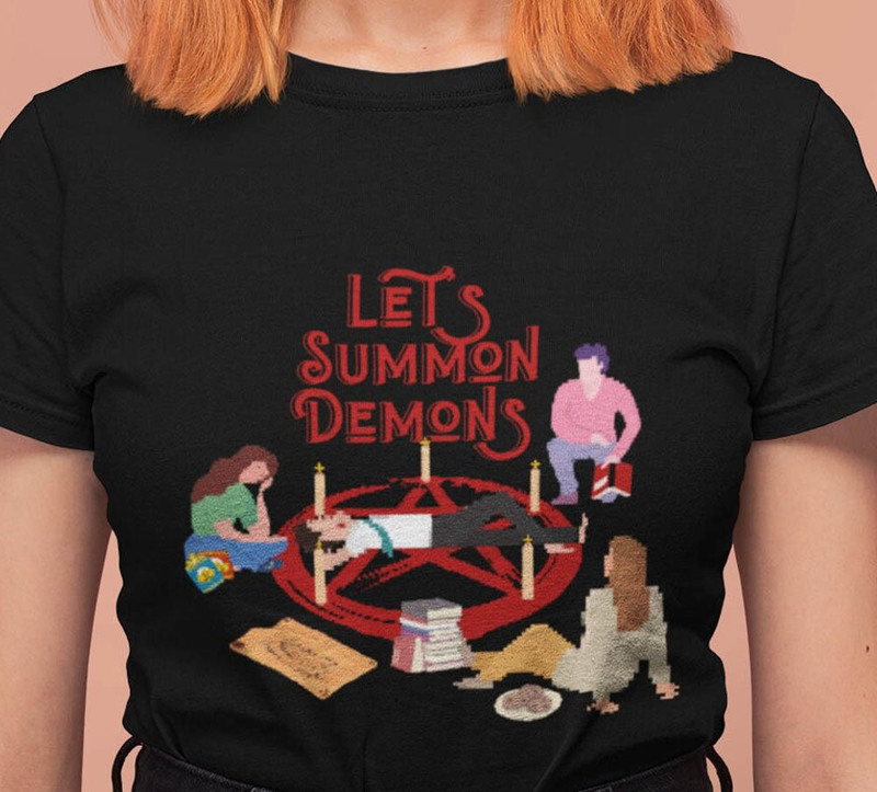 Funny Let's Summon Demons Shirt, Vintage Tee Tops Short Sleeve