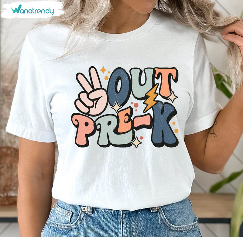 Peace Out Pre K Cute Shirt, Last Day Of School Tee Tops Short Sleeve