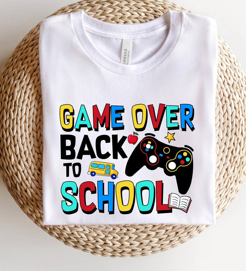 Game Over Back To School Vintage Shirt, Gamer First Day Of School Crewneck Unisex Hoodie